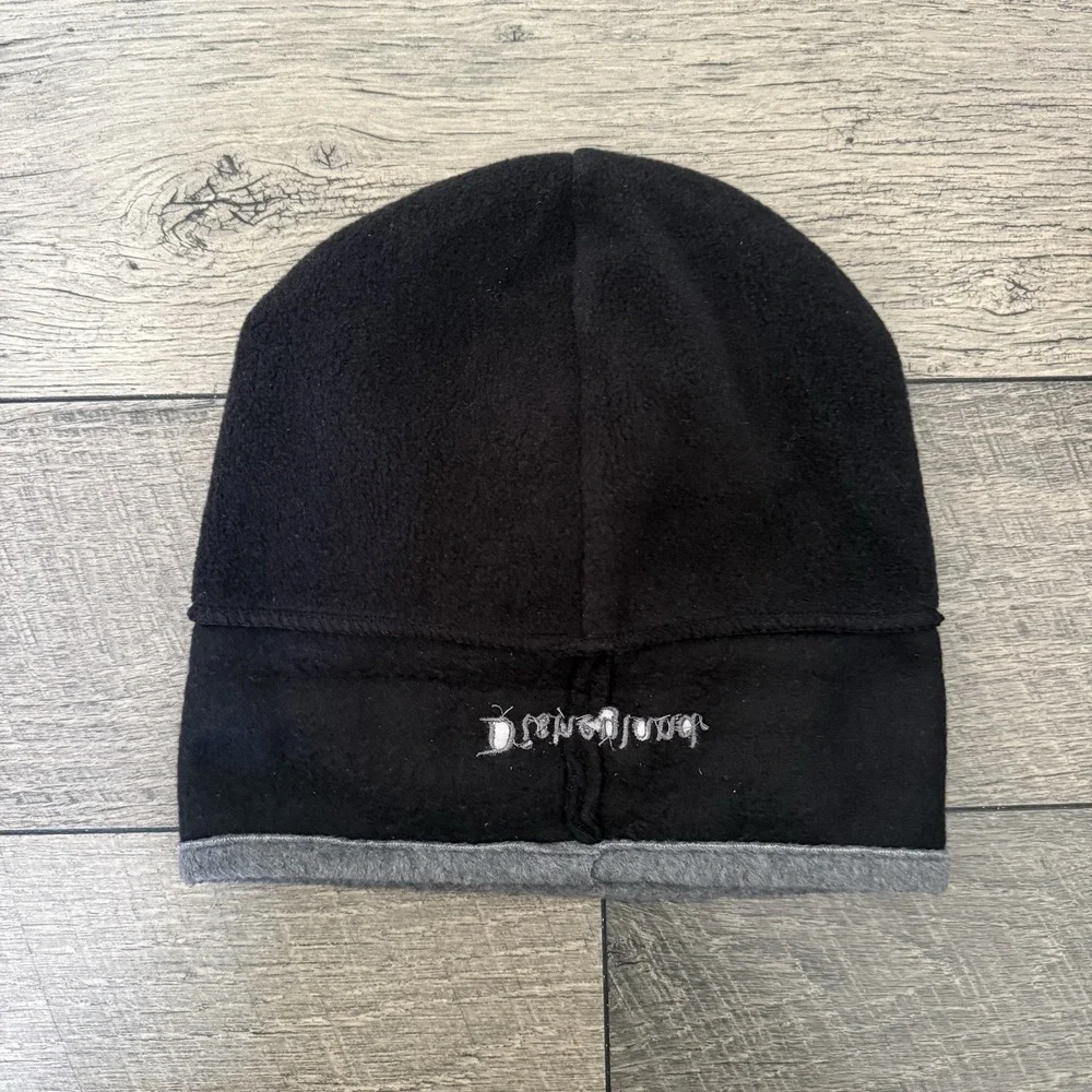 Vintage Disneyland‎ Resort Mickey Mouse Beanie Cap Black Polar Fleece Adult OSFM